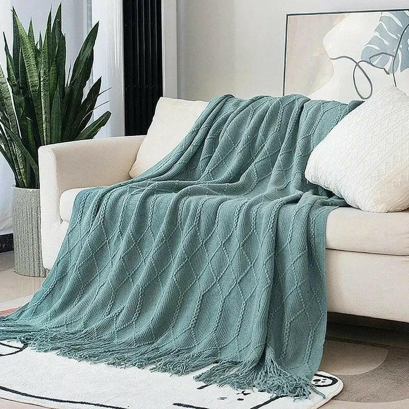 Decorative Fringe Throw Blanket.