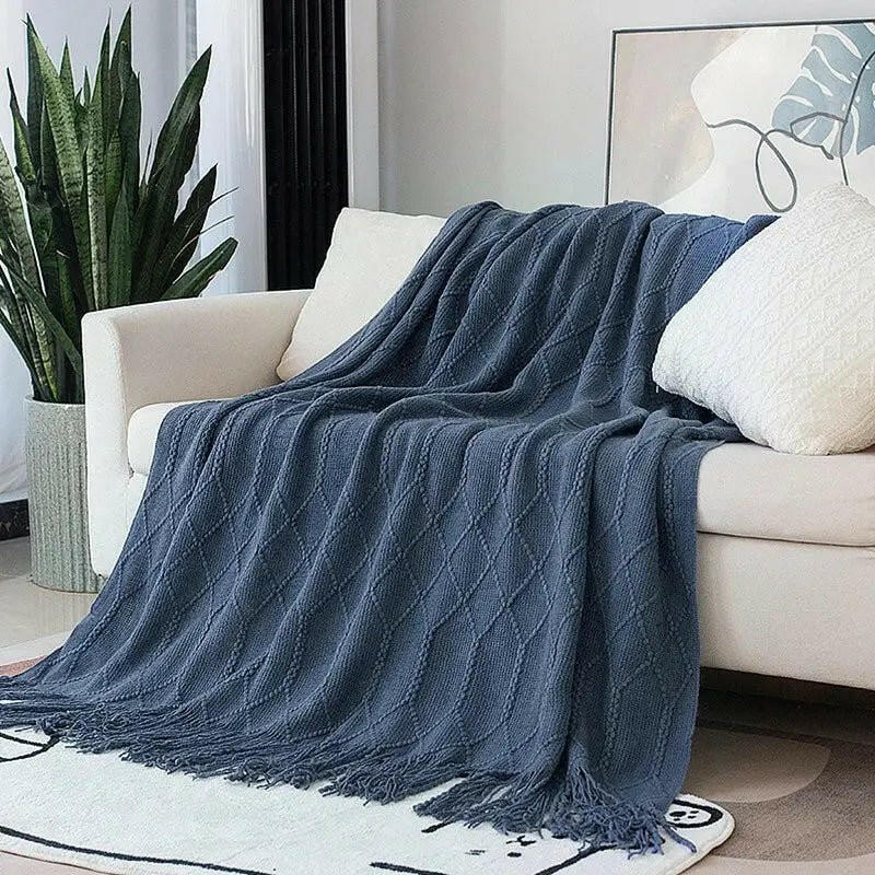 Decorative Fringe Throw Blanket.