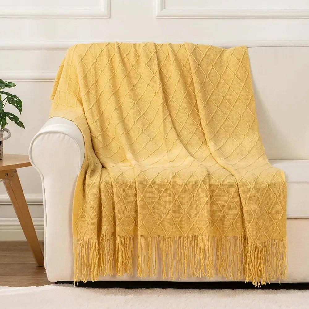 Decorative Fringe Throw Blanket.