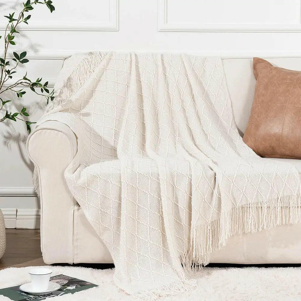 Decorative Fringe Throw Blanket.