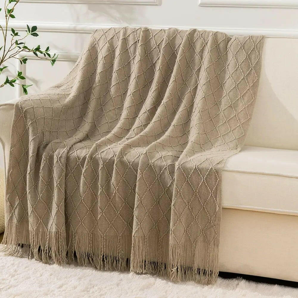 Decorative Fringe Throw Blanket.