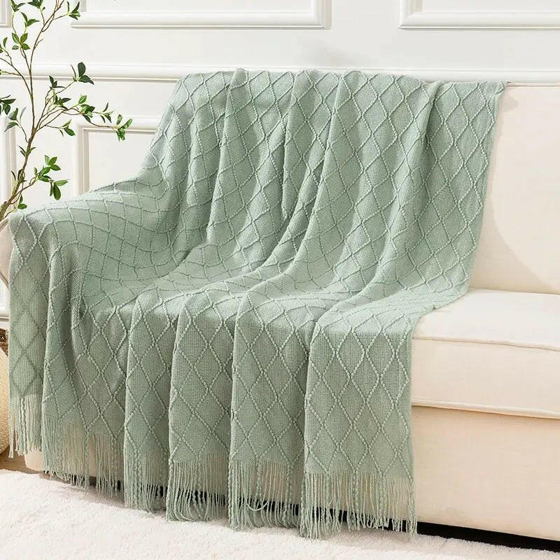 Decorative Fringe Throw Blanket.