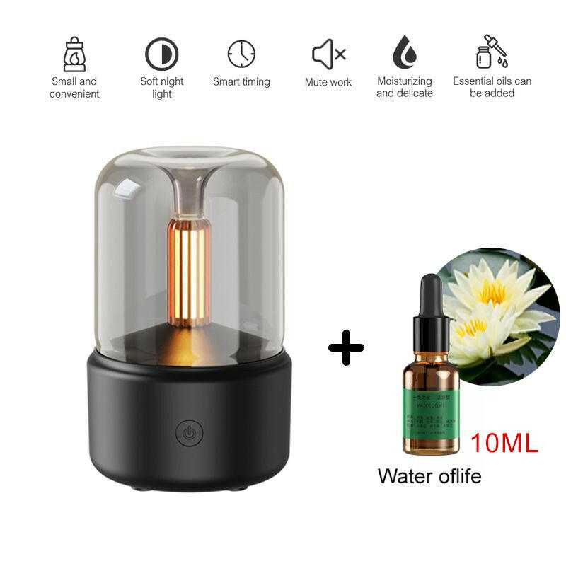 120ML Candlelight Aroma Diffuser Air Humidifier Romantic Light Portable Essential Oils Diffuser Mist Maker Fogger Purifier Home.