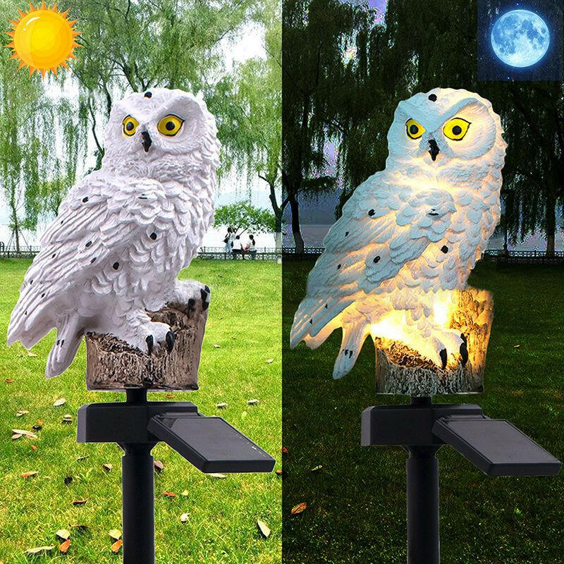 Solar Owl Garden Light Owl Solar Lamp Parrot Lawn Light Solar Lights Outdoor Solar Light Animal Pixie Lawn Lamp Waterproof Decor.