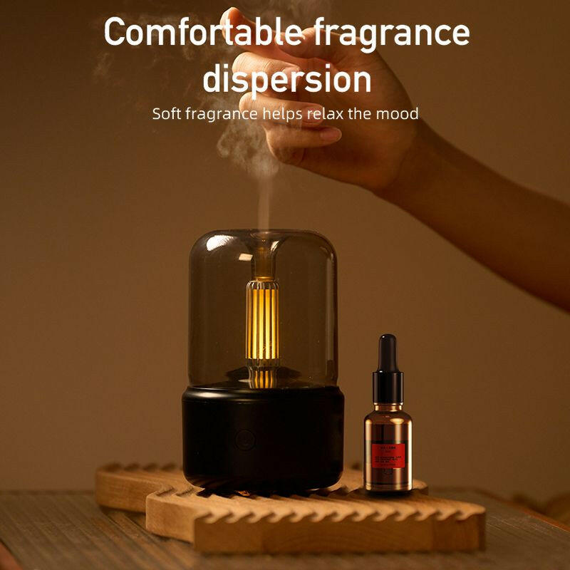 120ML Candlelight Aroma Diffuser Air Humidifier Romantic Light Portable Essential Oils Diffuser Mist Maker Fogger Purifier Home.