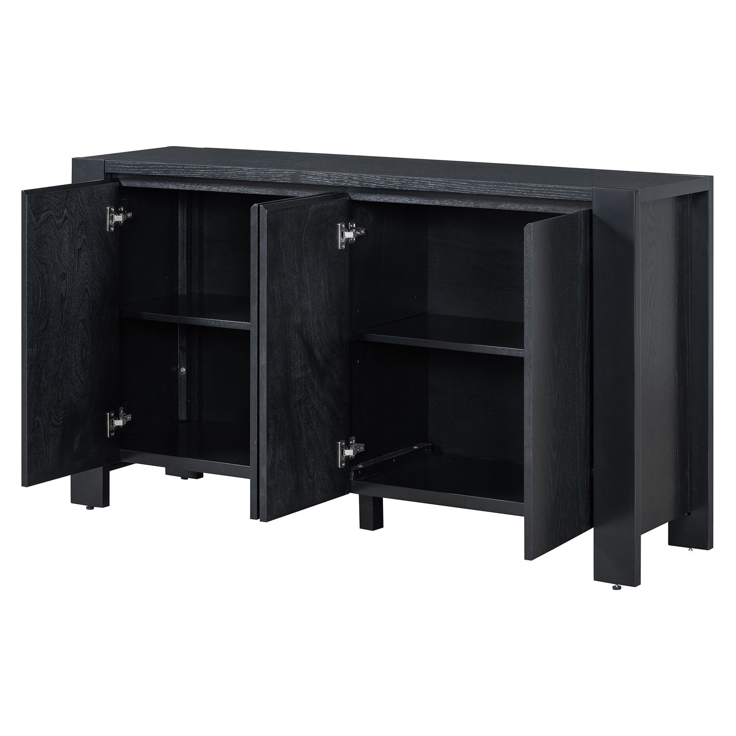 TREXM Retro 4-door Sideboard with Distressed Finish and Adjustable Shelves