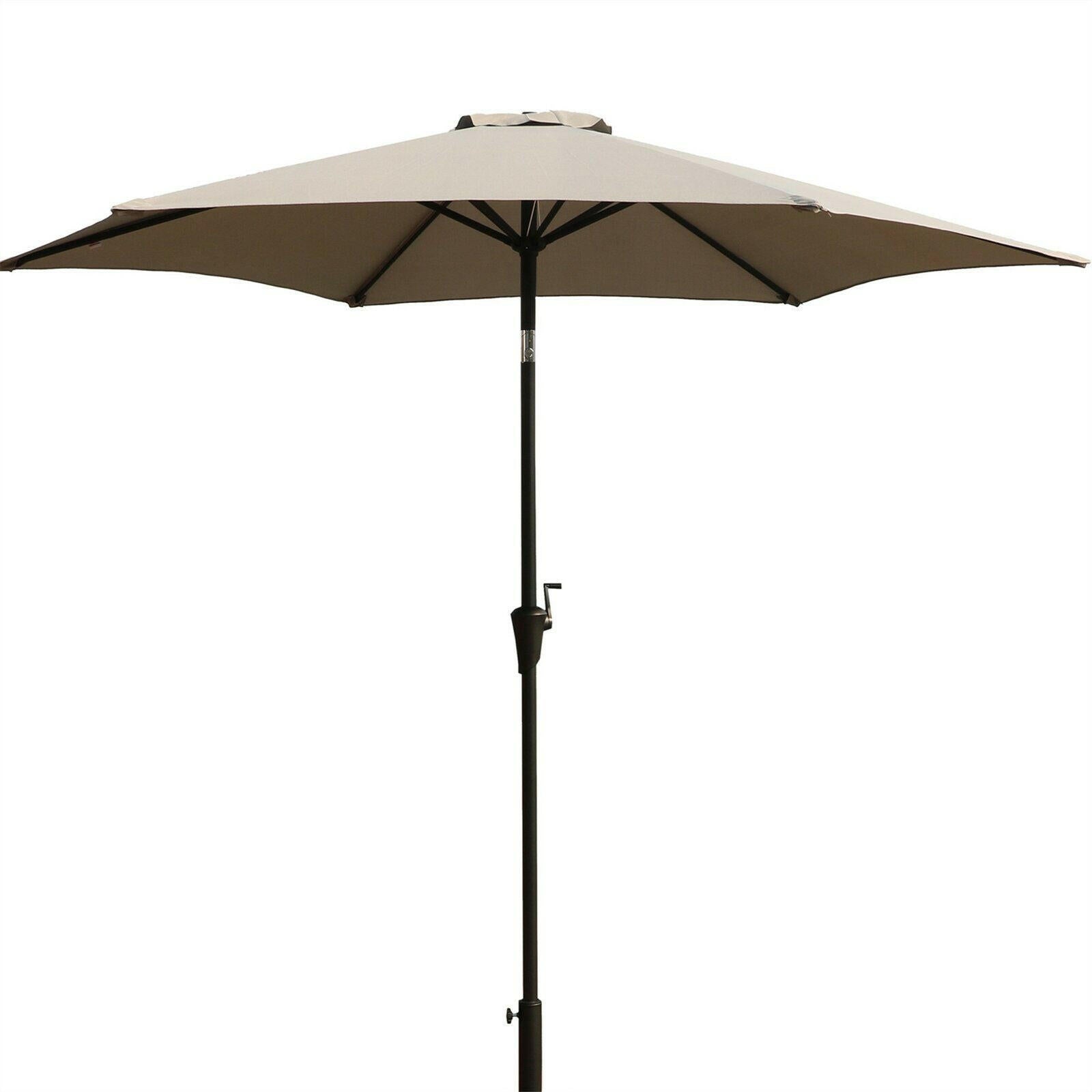 9' Pole Umbrella With Carry Bag, Gray.