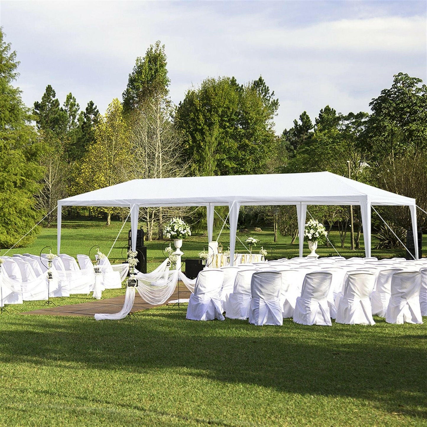 10x30' Outdoor Garden Gazebo Wedding Party Tent Canopy Marquee with 5 Removable Sidewalls.