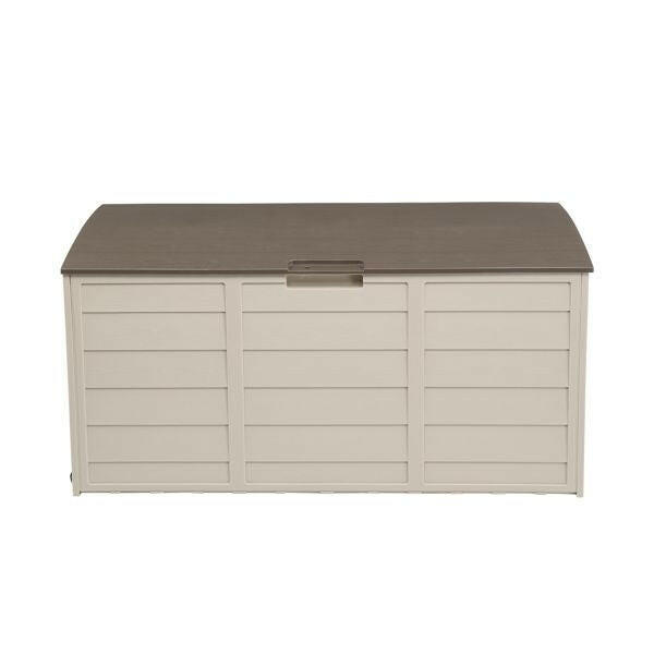 75gal 260L Outdoor Garden Plastic Storage Deck Box Chest Tools Cushions Toys Lockable Seat.