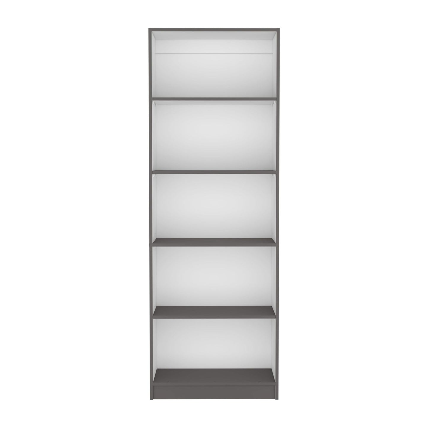 Home 4 Shelves Bookcase with Multi-Tiered Storage -Matt Gray / White