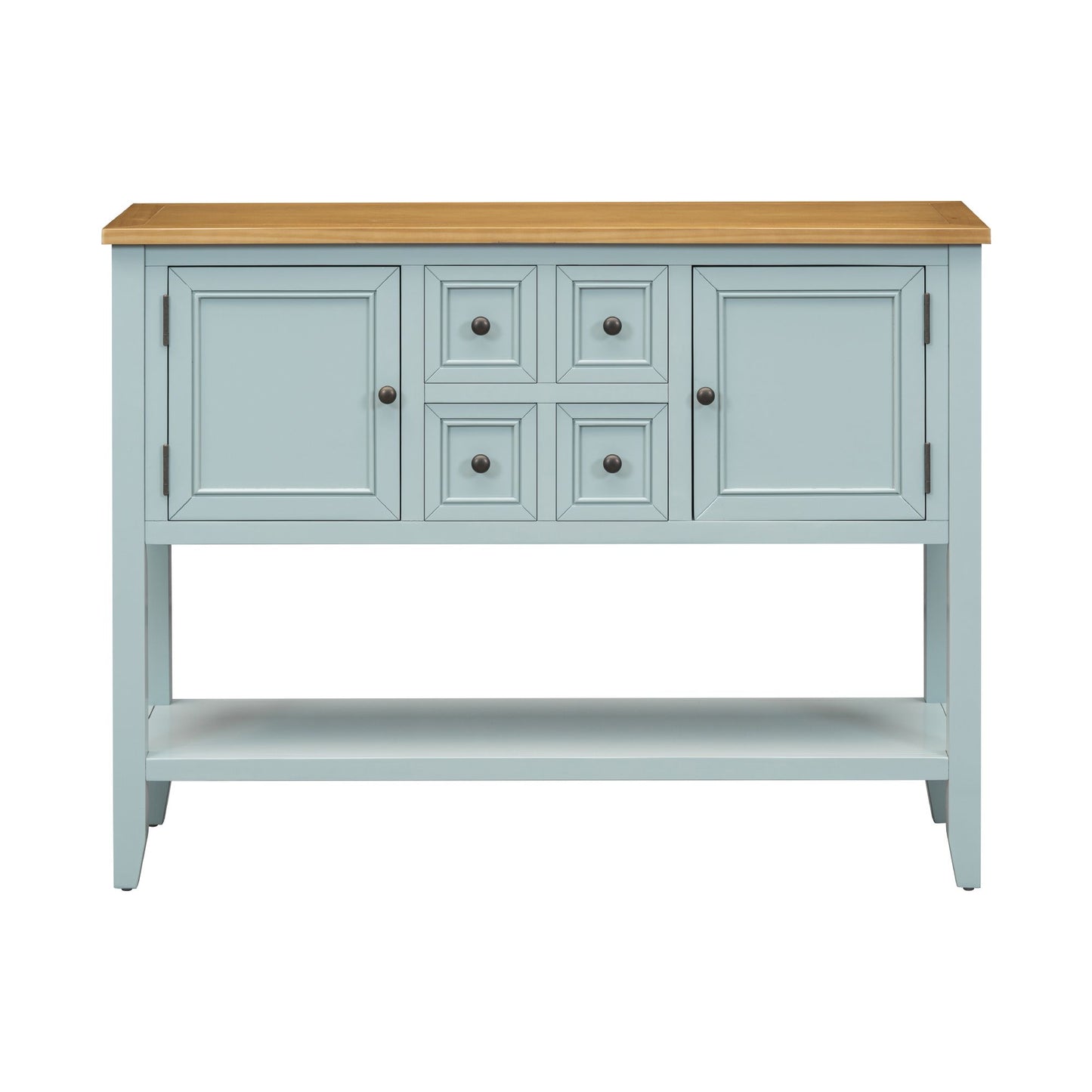 TREXM Cambridge Series Ample Storage Vintage Console Table with Four Small Drawers and Bottom Shelf for Living Rooms, Entrances and Kitchens (Lime White, OLD SKU: WF190263AAK)