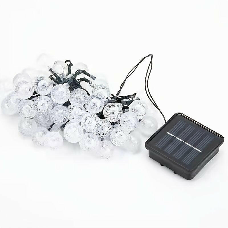 39ft 100 Big Bulb Solar Crystal Ball; Bubble Light String; 1inch Waterproof Solar Outdoor Light Strip; 8 Lighting Modes; Solar Light String For Garden; Camping; Party (Warm White).