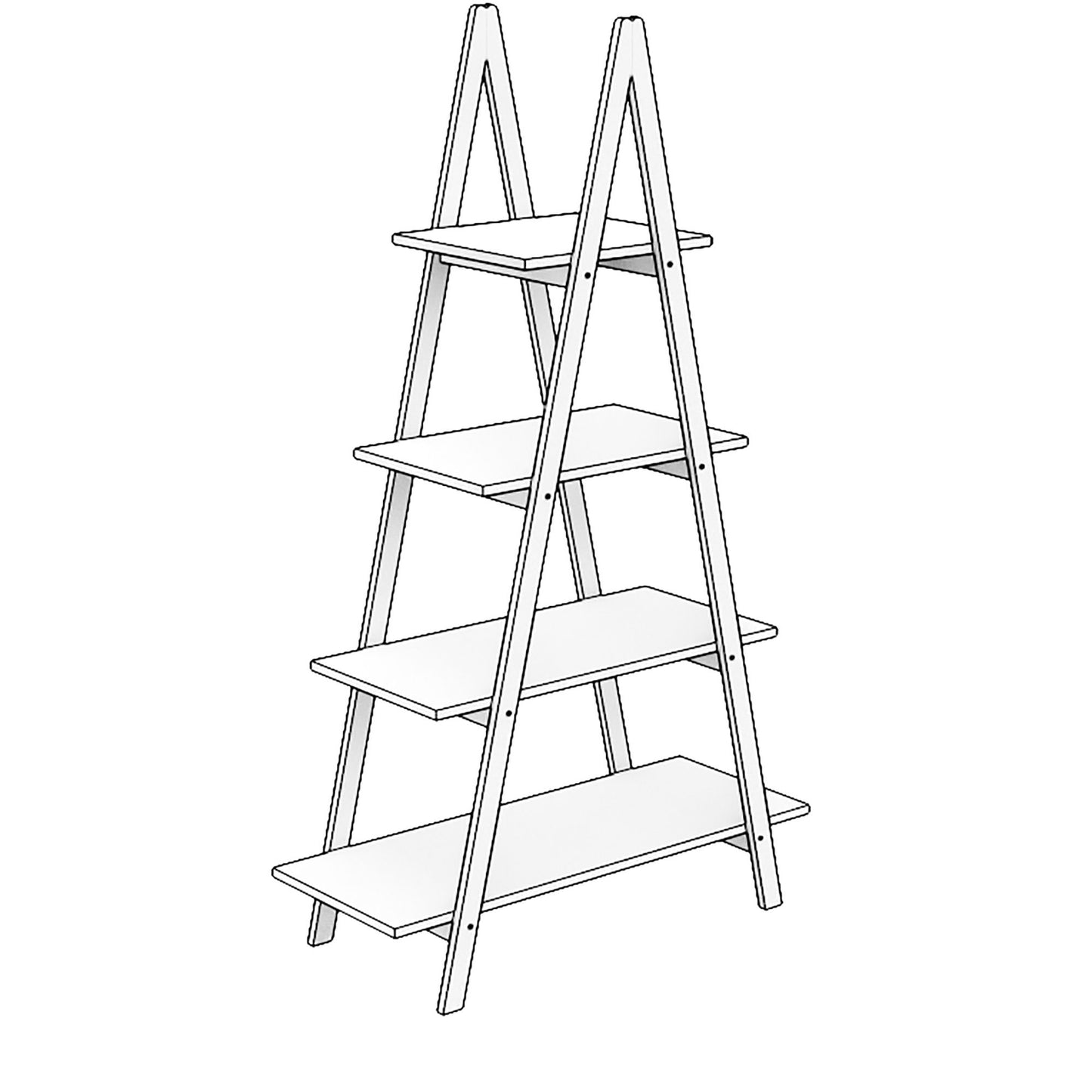 Solid bamboo wood oxford "A" frame ladder display bookshelf