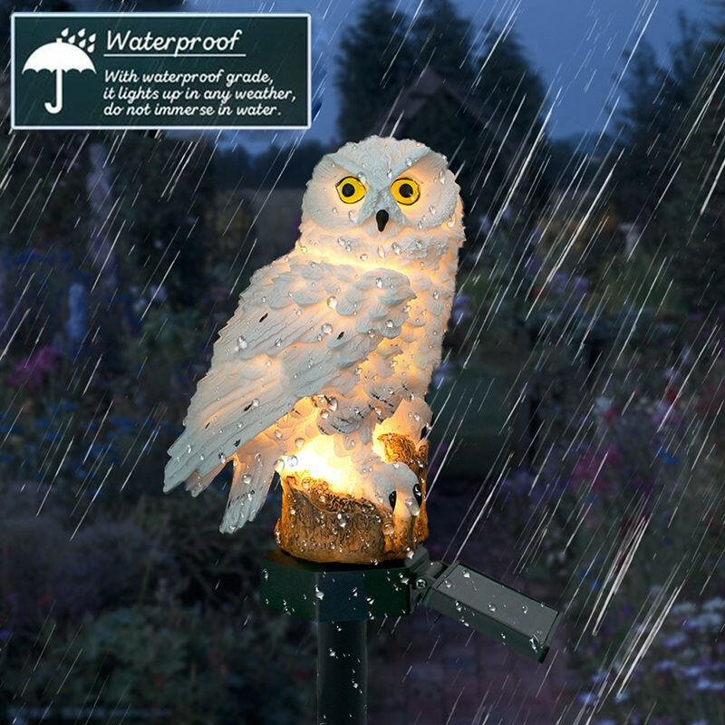 Solar Owl Garden Light Owl Solar Lamp Parrot Lawn Light Solar Lights Outdoor Solar Light Animal Pixie Lawn Lamp Waterproof Decor.