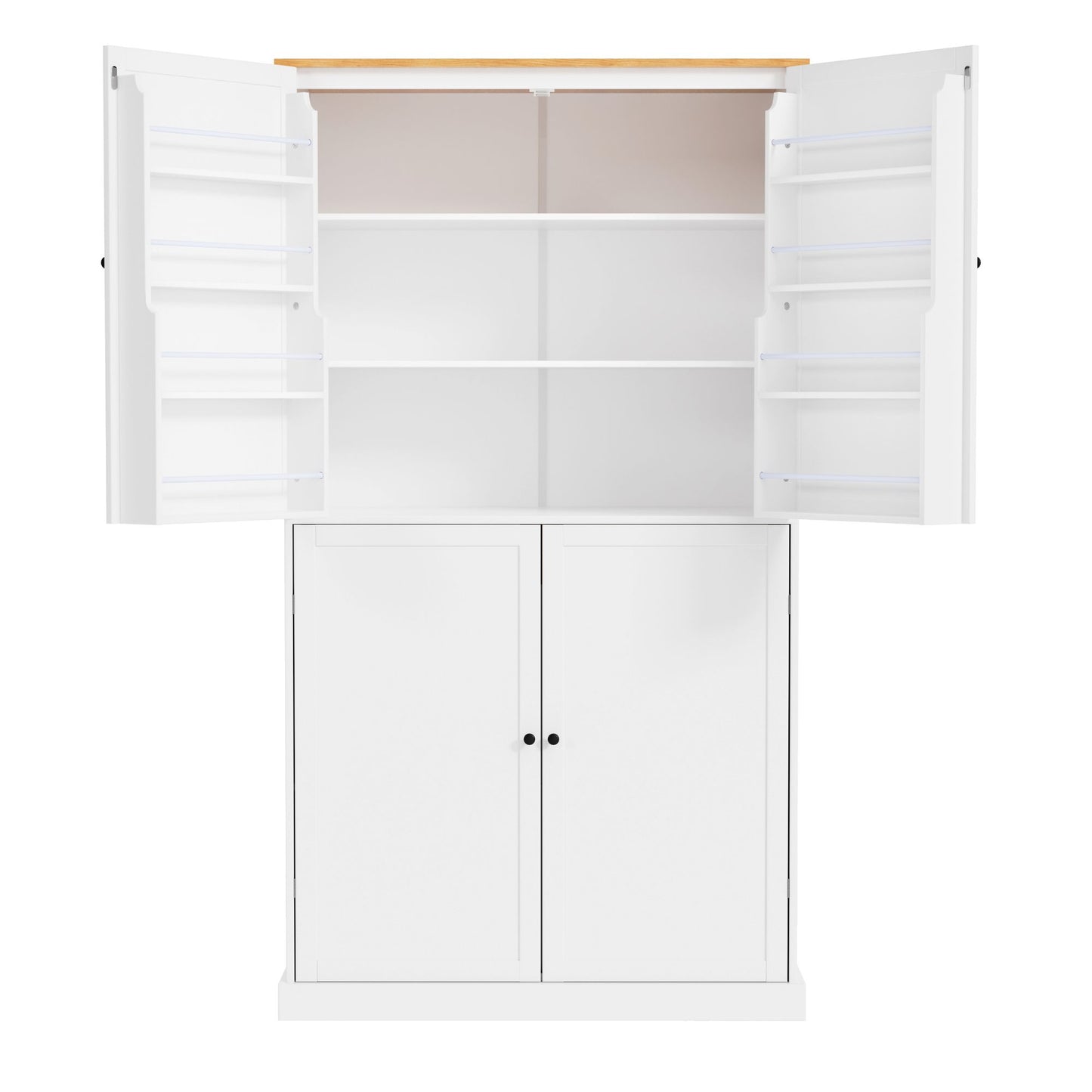 TOPMAX 40.2x20x71.3inch High Freestanding Kitchen Pantry Large Storage Cabinet with 2 Drawers, 8 Door Shelves for Kitchen, Dining Room,White