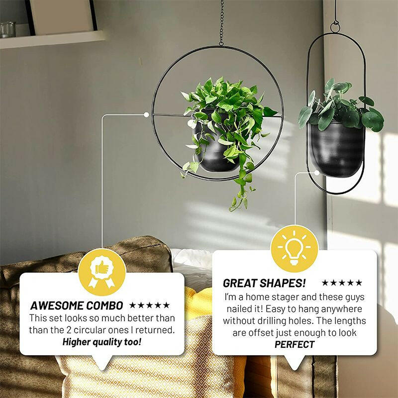 Nordic Metal Hanging Chain Flower Pot Iron Hanging Flower Basket Vase Plant Hanging Planter For Home Garden Balcony Decoration.