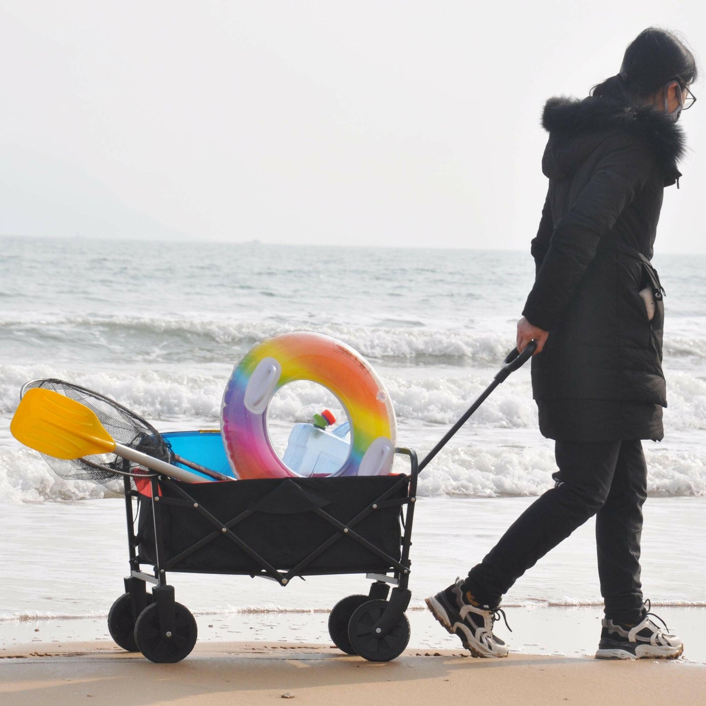 Folding Wagon Garden Shopping Beach Cart.