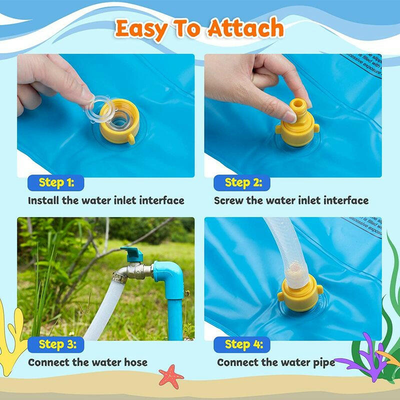 100/170 CM Children Pet Water Mat Summer Beach Inflatable Water Spray Pad Lawn Swimming Pool Mat Pet Sprinkler Outdoor Game Toy.