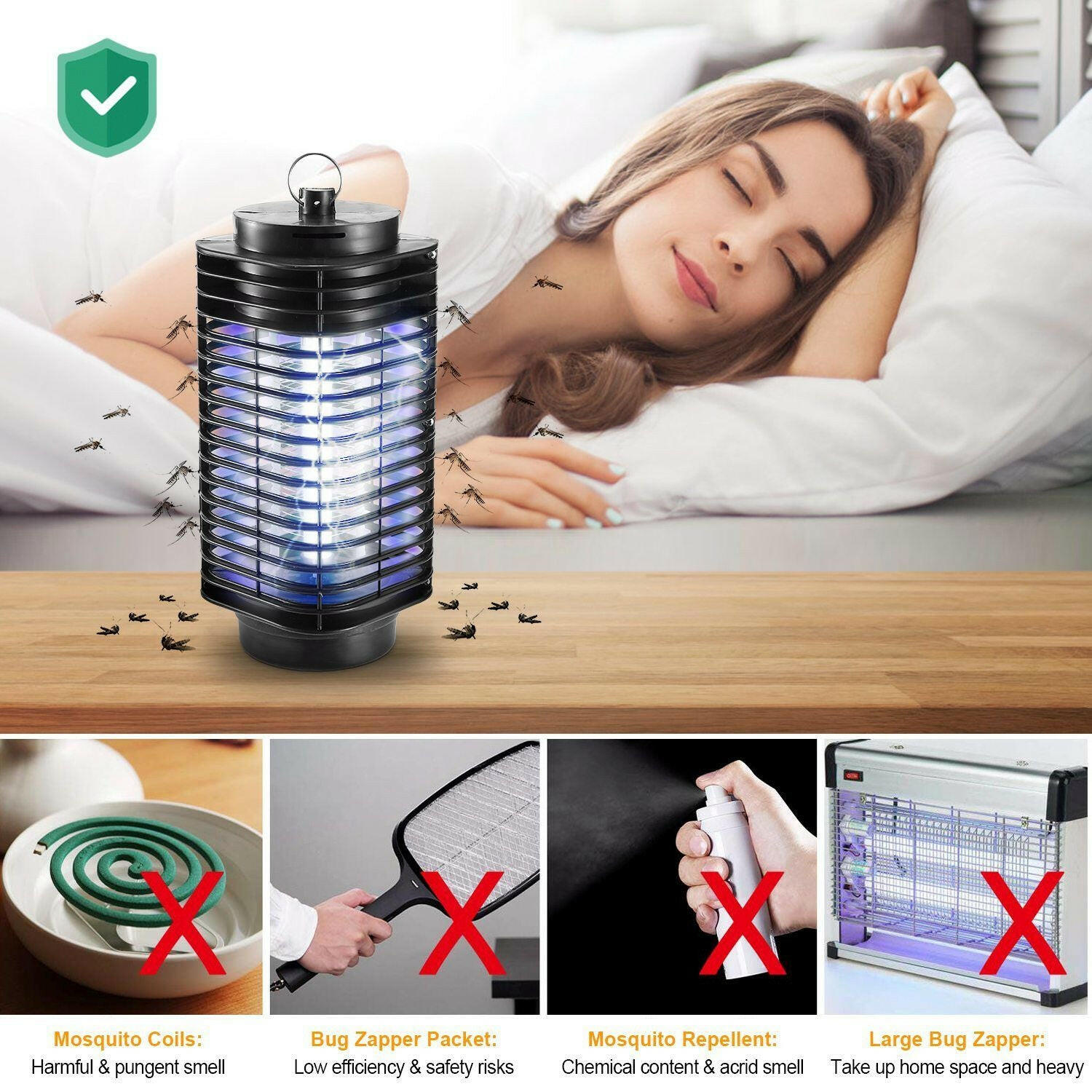 Electric Bug Zapper UV Light Flying Zapper Insect Killer Lamps Pest Mosquito Fly Trap Catcher.