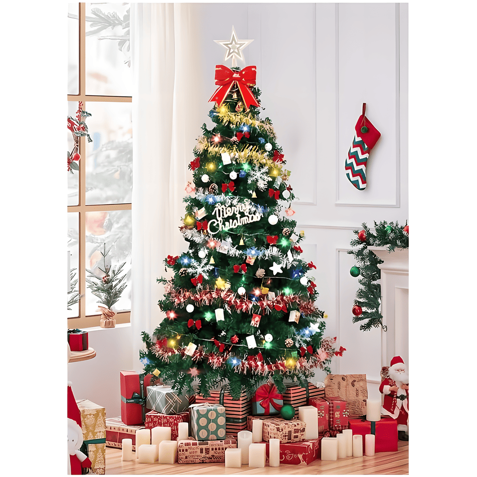 Advanced Christmas Tree 7FT/6FT Steel Wire Memory Tree Branches Holiday Parties Green Memory Wire Christmas Tree.