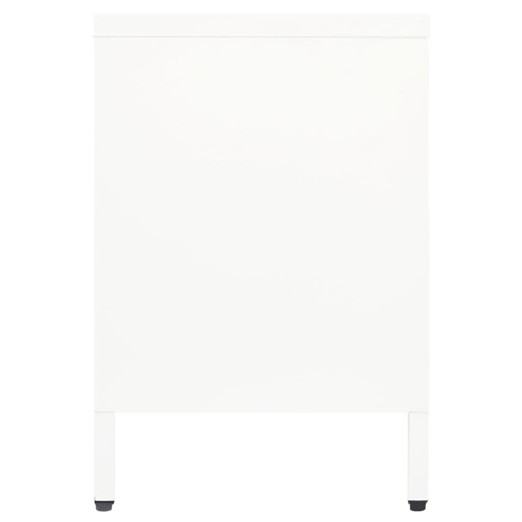 TV Stand White 41.3"x13.8"x20.5" Steel and Glass