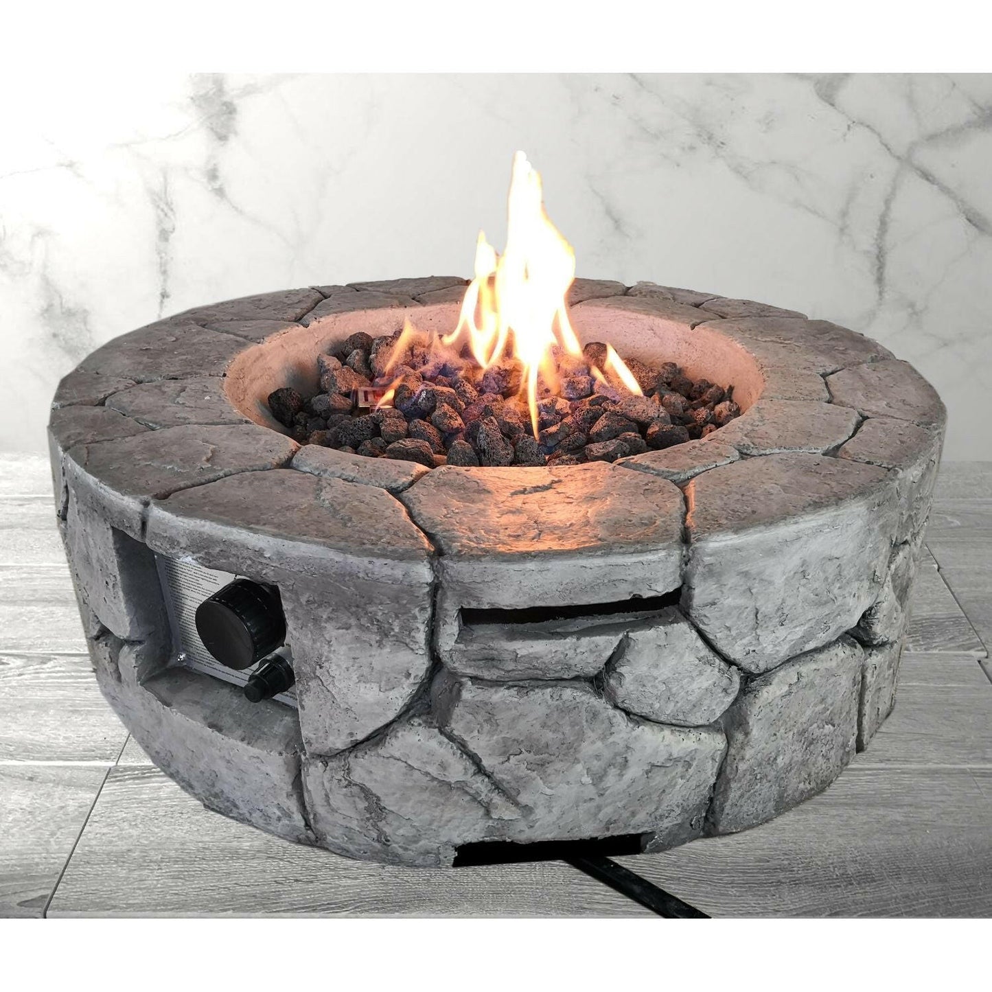 9'' H x 28'' W Fiber Reinforced Concrete Outdoor Fire pit.