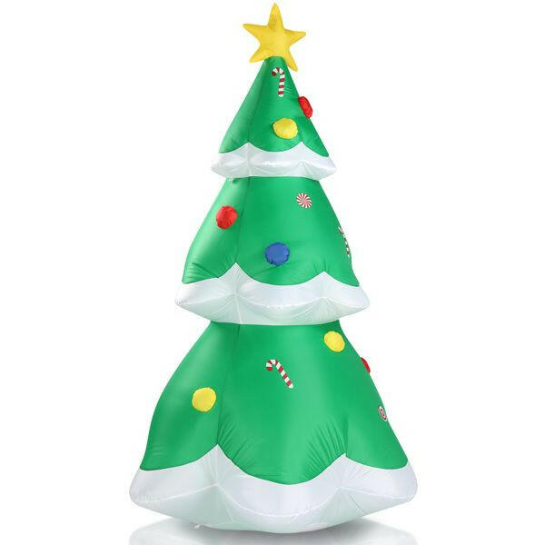 6.9 FT Lighted Christmas Inflatable Decoration, Inflatable Christmas Tree, Blow Up Yard Decorations with Built-in LED Lights for Holiday Party Front Yard Lawn Garden Decor.