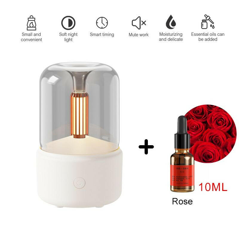 120ML Candlelight Aroma Diffuser Air Humidifier Romantic Light Portable Essential Oils Diffuser Mist Maker Fogger Purifier Home.