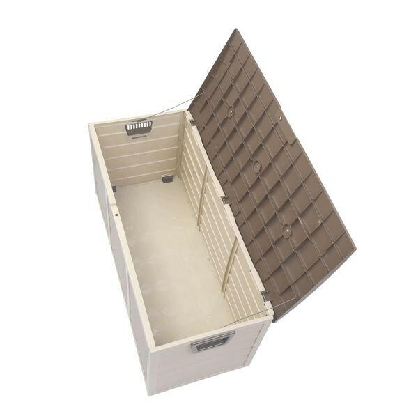 75gal 260L Outdoor Garden Plastic Storage Deck Box Chest Tools Cushions Toys Lockable Seat.