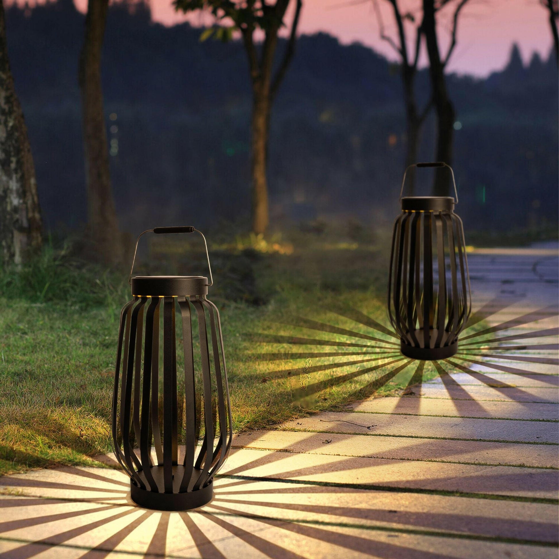 Solar Powered Outdoor Landscaping Path Lights Floor Lamp, Solar lanter for patio, garden, terrance, front door.