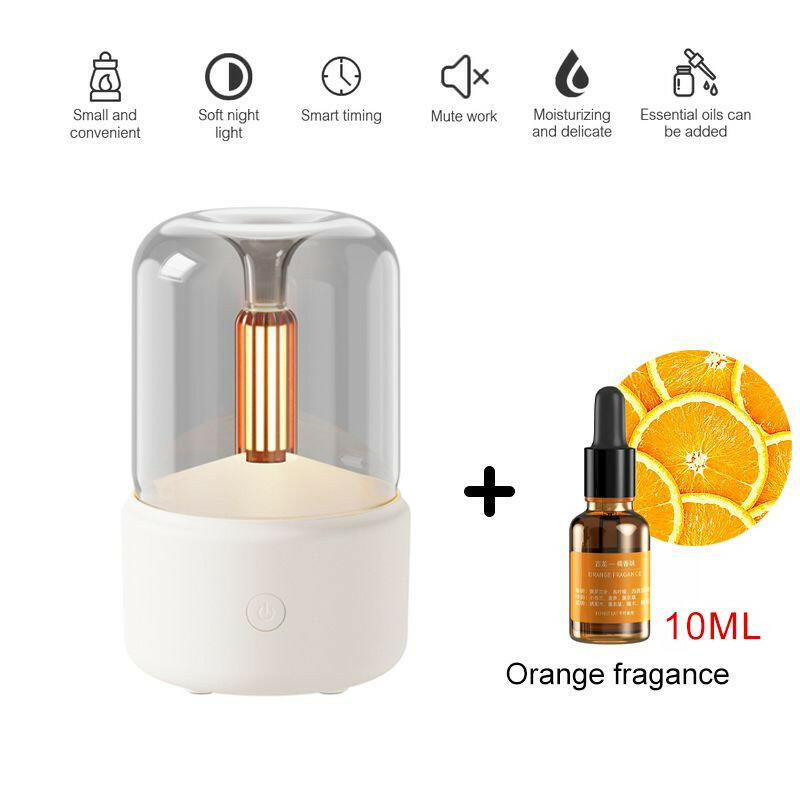 120ML Candlelight Aroma Diffuser Air Humidifier Romantic Light Portable Essential Oils Diffuser Mist Maker Fogger Purifier Home