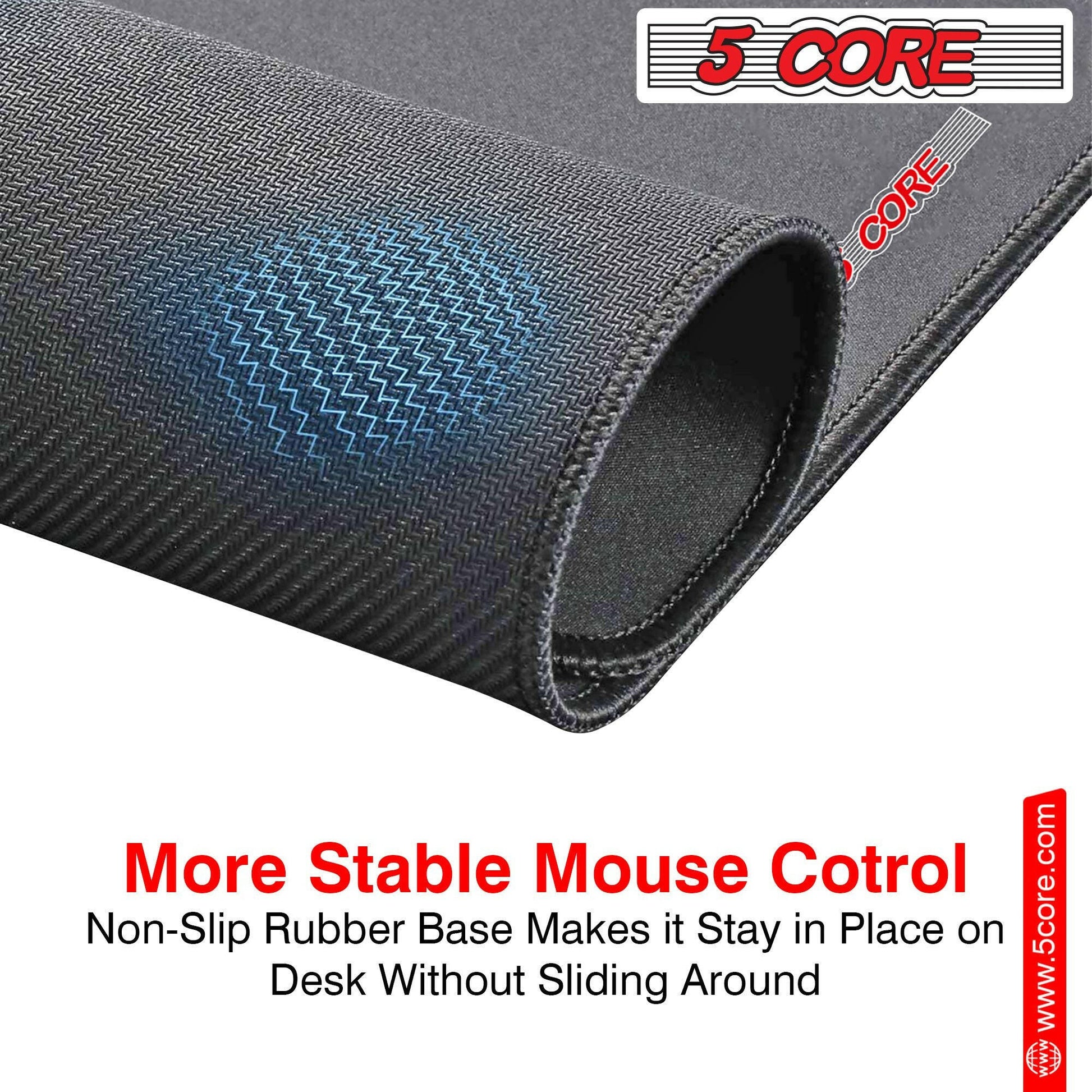 5 Core Gaming Mouse Pad |2-Pack| Standard Size with Durable Stitched Edges and Non-Slip Rubber Base Large Laptop PC Computer Notebook, High-Performance and Optimized Anti Slip MP 3X3 2PCS.