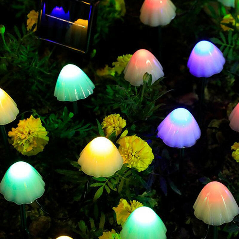 LED Solar Lights Outdoor Garden Waterproof Mushroom String Lawn Lamps Cute Fairy Light Landscape Lamp Path Yard Lawn Patio Decor.