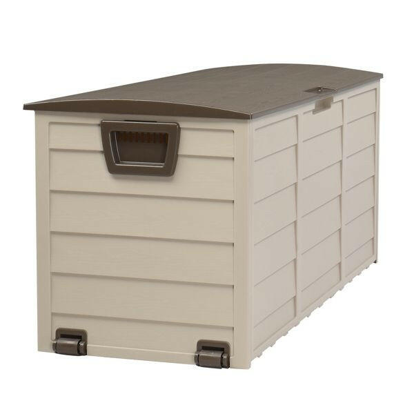 75gal 260L Outdoor Garden Plastic Storage Deck Box Chest Tools Cushions Toys Lockable Seat.