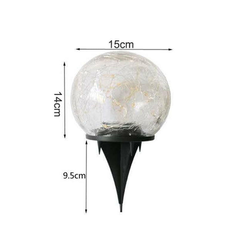 Solar Garden Light Cracked Glass Ball Lamps Outdoor Solar Courtyard Lights Waterproof Solar Lamp Balcony Yard Villa Street Decor.