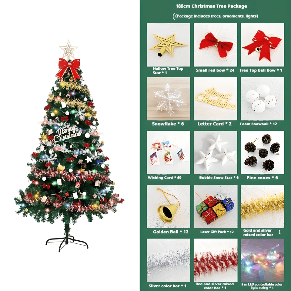 Advanced Christmas Tree 7FT/6FT Steel Wire Memory Tree Branches Holiday Parties Green Memory Wire Christmas Tree.