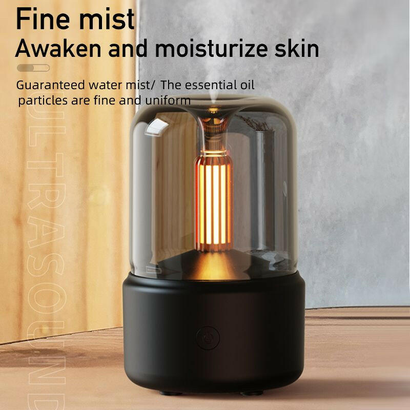 120ML Candlelight Aroma Diffuser Air Humidifier Romantic Light Portable Essential Oils Diffuser Mist Maker Fogger Purifier Home.