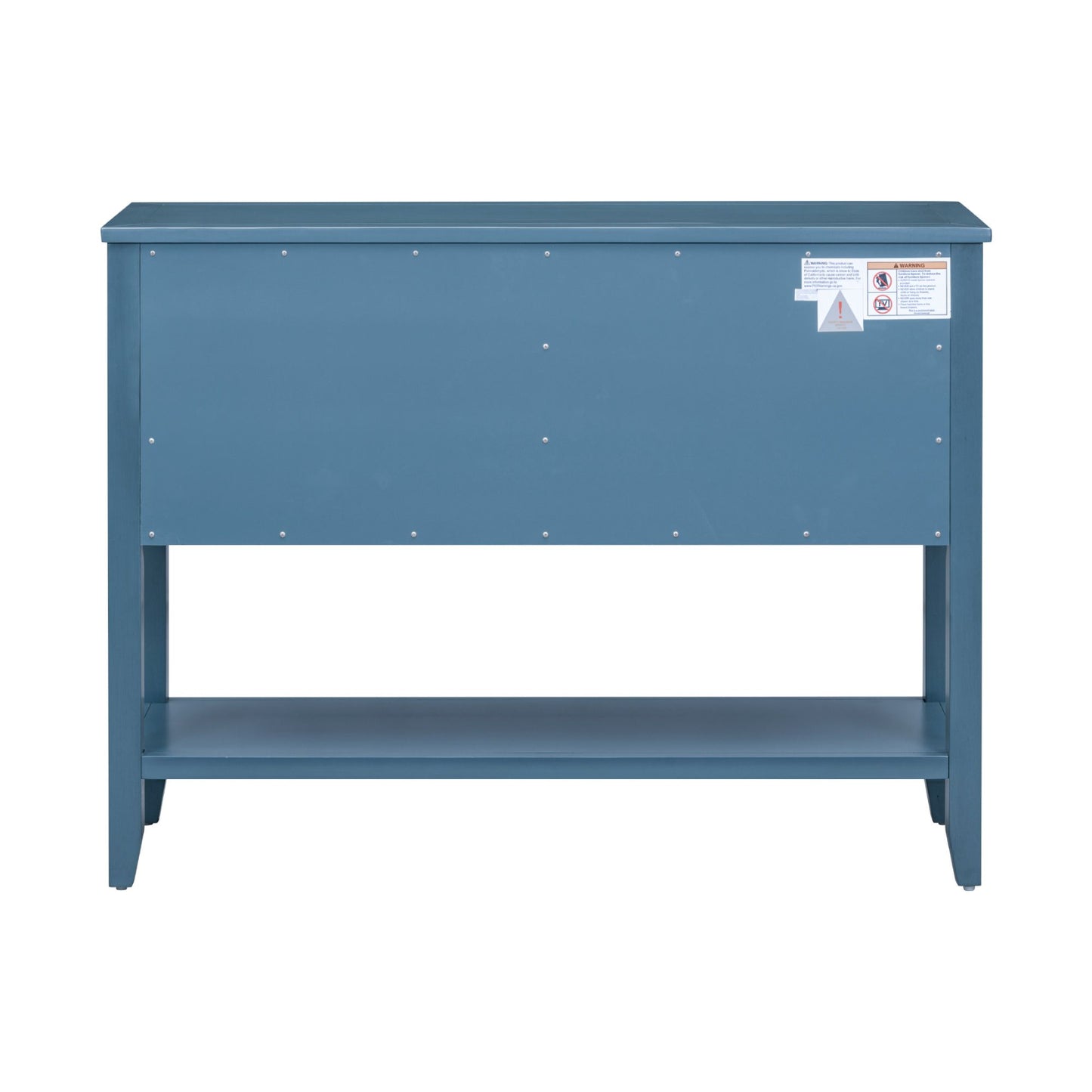 TREXM Cambridge Series Ample Storage Vintage Console Table with Four Small Drawers and Bottom Shelf for Living Rooms, Entrances and Kitchens (Light Navy, OLD SKU: WF190263AAH)