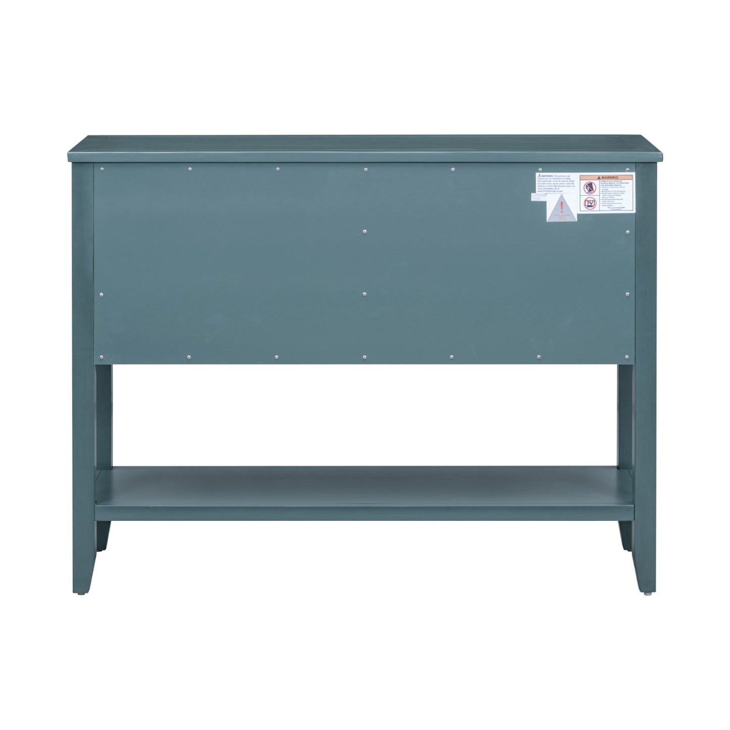 TREXM Cambridge Series Ample Storage Vintage Console Table with Four Small Drawers and Bottom Shelf for Living Spaces (Dark Blue)