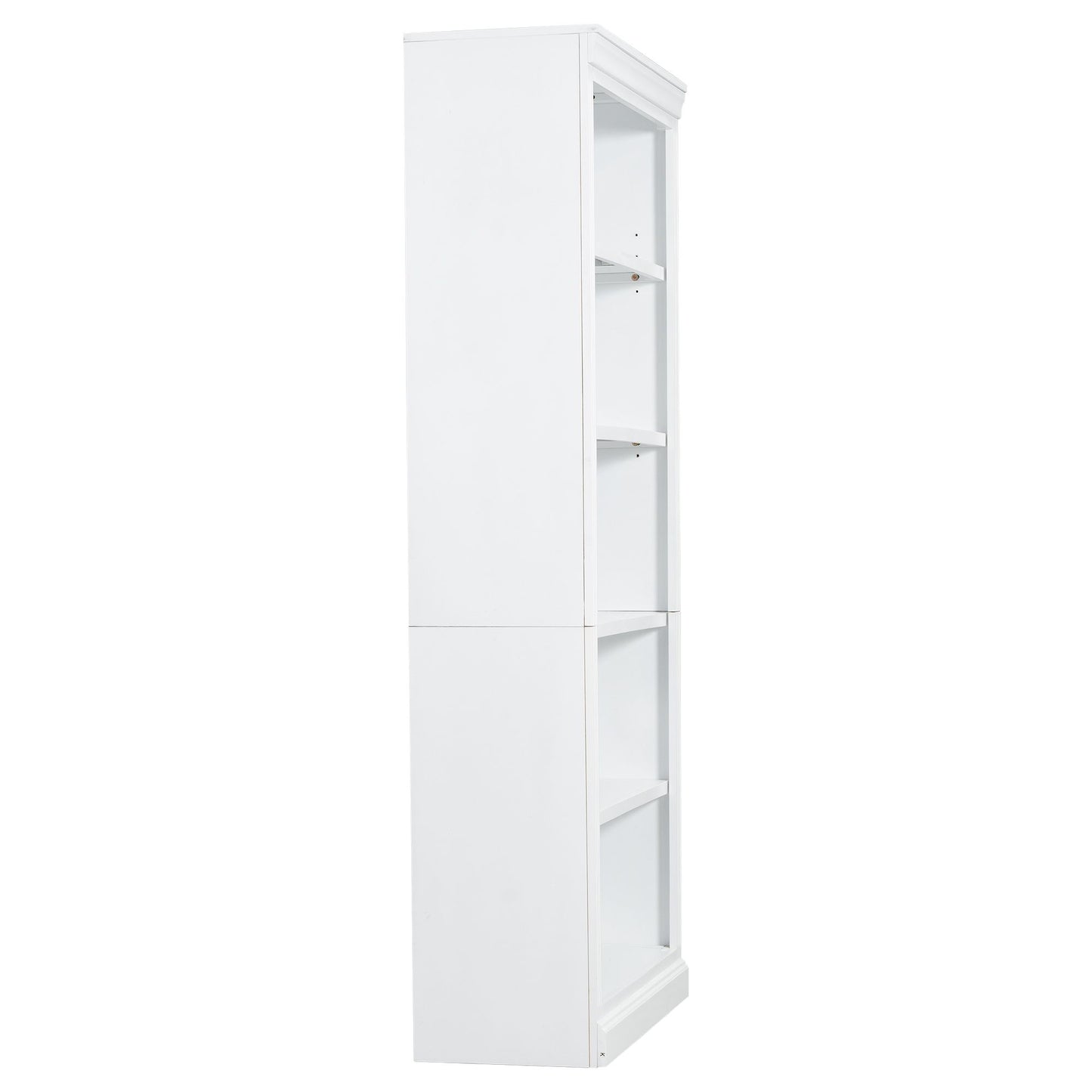 83" Tall Wood Bookcase Suite ,5-Tier Home Decor Bookshelves Suite with Adjustable Shelves,Storage Organizer for CDs/Books/Movies,Free Standing Storage Shelves Suite for Living Room,Office,White