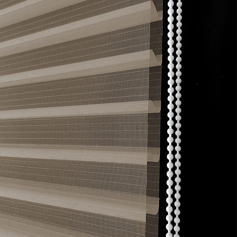 WELLSOURCE No Drill 2\"Shangri-la Shades Tension Inside Mount Expansion Window Blind,Custom Size