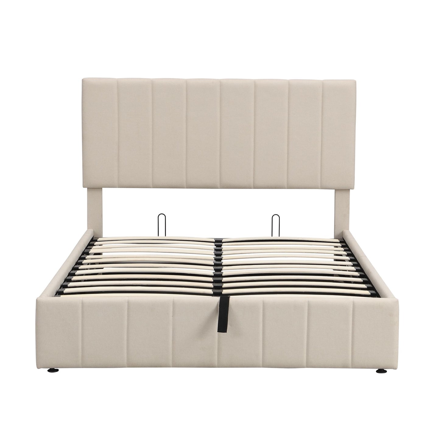 Full size Upholstered Platform bed with a Hydraulic Storage System