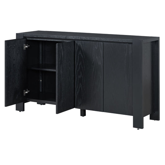 TREXM Retro 4-door Sideboard with Distressed Finish and Adjustable Shelves