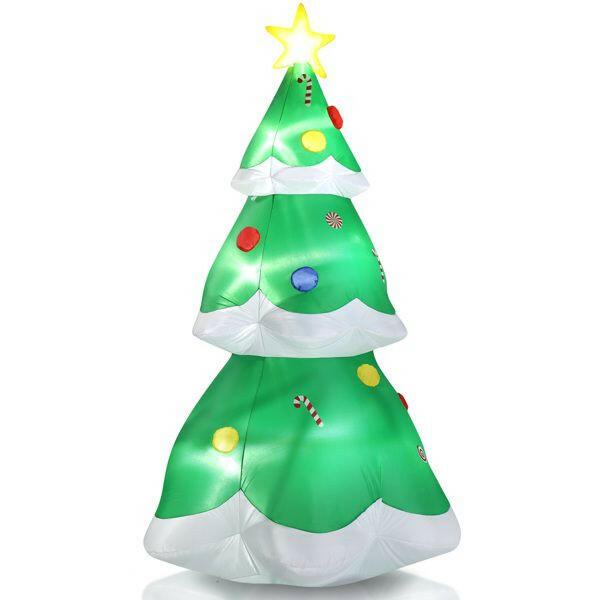 6.9 FT Lighted Christmas Inflatable Decoration, Inflatable Christmas Tree, Blow Up Yard Decorations with Built-in LED Lights for Holiday Party Front Yard Lawn Garden Decor.