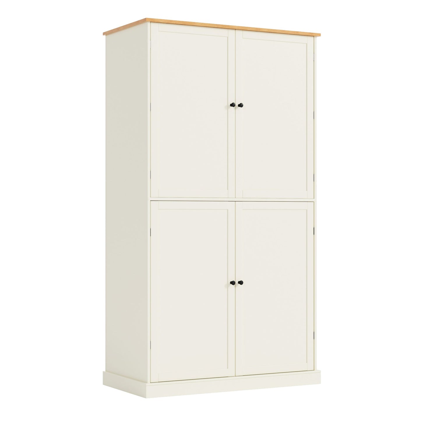 TOPMAX 40.2x20x71.3inch High Freestanding Kitchen Pantry Large Cupboard Storage Cabinet with 2 Drawers, 2 Adjustable Shelves, 8 Door Shelves for Kitchen, Dining Room,Cream