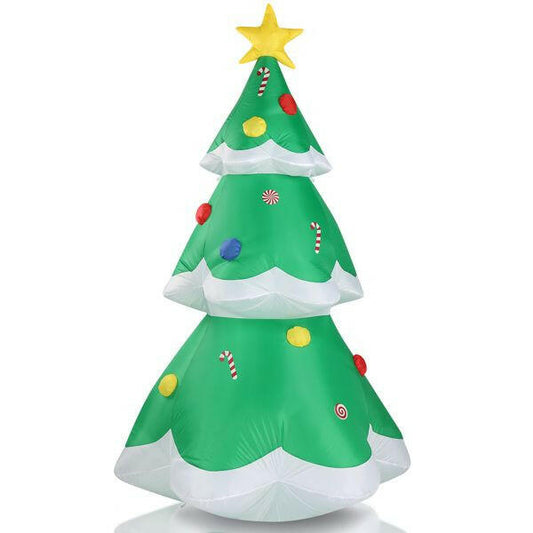 6.9 FT Lighted Christmas Inflatable Decoration, Inflatable Christmas Tree, Blow Up Yard Decorations with Built-in LED Lights for Holiday Party Front Yard Lawn Garden Decor.