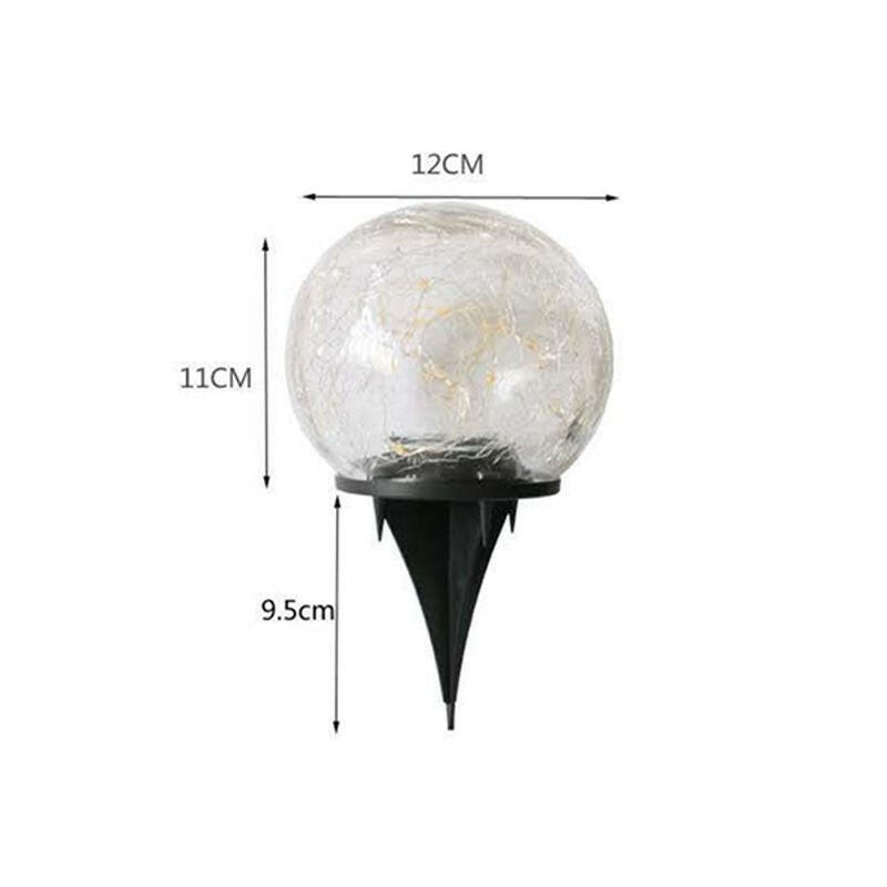 Solar Garden Light Cracked Glass Ball Lamps Outdoor Solar Courtyard Lights Waterproof Solar Lamp Balcony Yard Villa Street Decor.