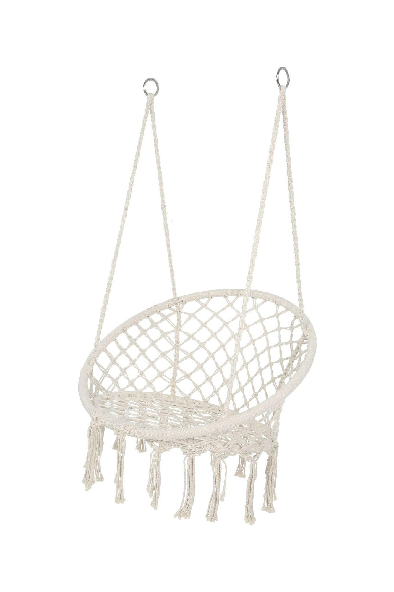 Hammock Chair Macrame Swing Max 330 Lbs Hanging Cotton Rope Hammock Swing Chair for Indoor and Outdoor.