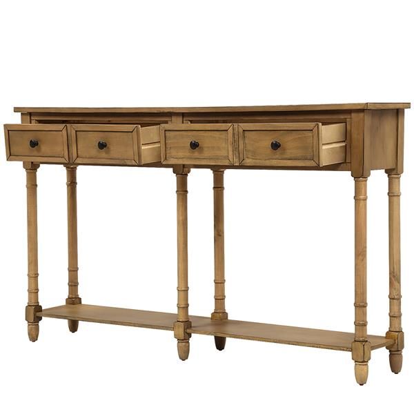 Console Table Sofa Table with Two Storage Drawers and Bottom Shelf