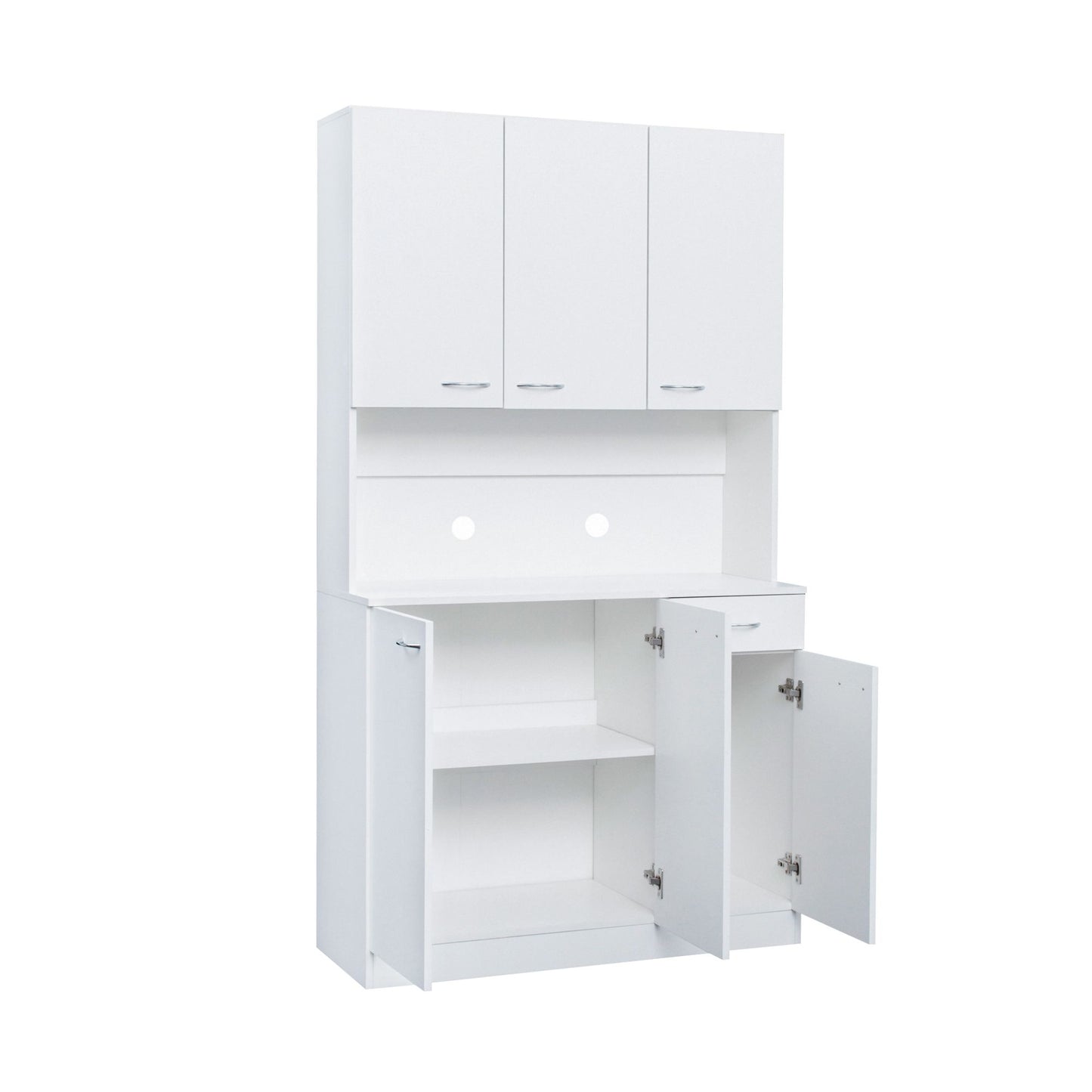 70.87" Tall Wardrobe & Kitchen Cabinet, with 6-Doors,White